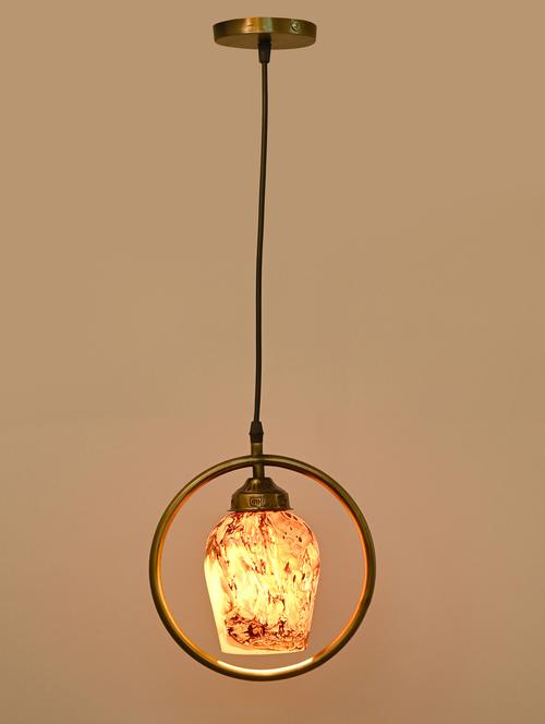 stylish round pendant ceiling lamp light for home indoor ,brown, gold, pack of 4 lamps - 18802598 - Very Small Image - 1