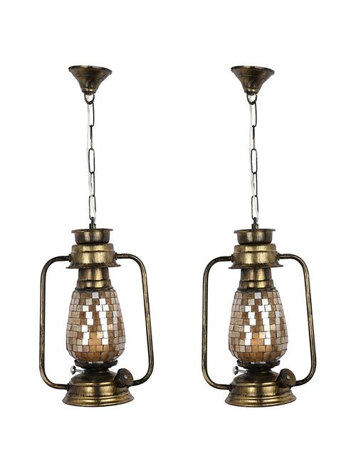 antique pendant hanging lantern lamp light with colorful glass perfect match of trading and traditional - 18802612 - Very Small Image - 1