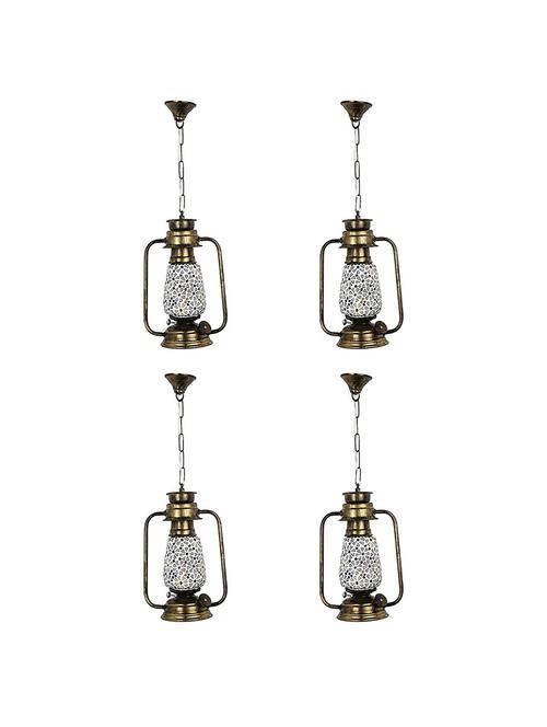 antique pendant hanging lantern light with colorful glass perfect match of tranding and tradition (set of four)-ak3 - 18802628 - Very Small Image - 1