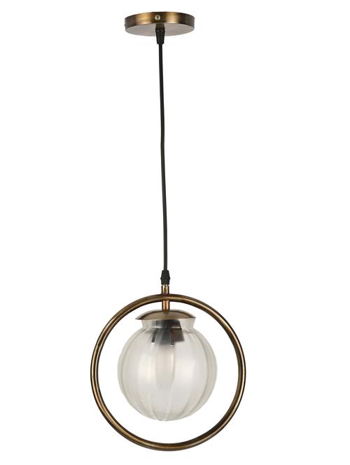 stylish round pendant ceiling lamp light for home indoor ,clear, gold - 18802710 - Very Small Image - 1