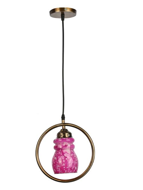 stylish round pendant ceiling lamp light for home indoor ,pink, pack of 2 lamps - 18802815 - Very Small Image - 1