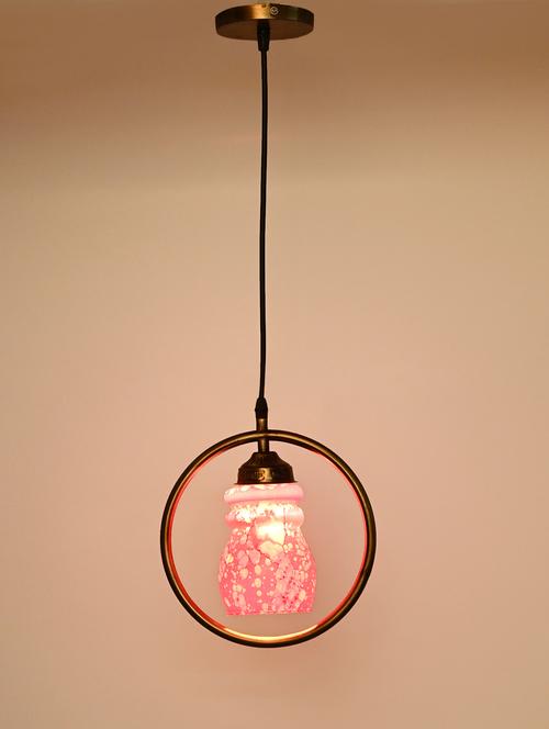 stylish round pendant ceiling lamp light for home indoor ,pink, pack of 4 lamps - 18802818 - Very Small Image - 1