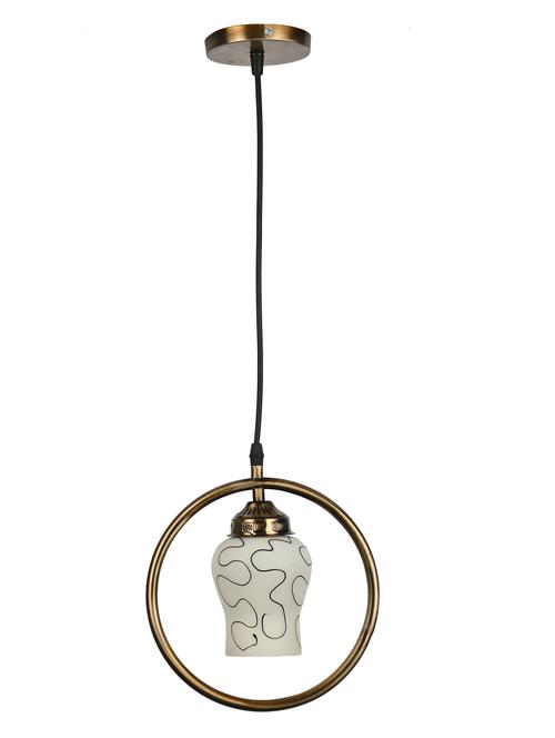stylish round pendant ceiling lamp light for home indoor ,white, gold - 18802839 - Very Small Image - 1