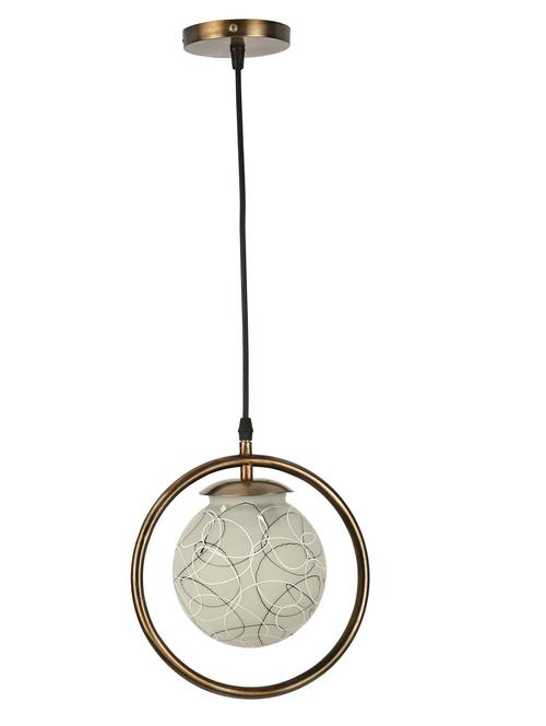 stylish round pendant ceiling lamp light for home indoor ,white, gold - 18802875 - Very Small Image - 1