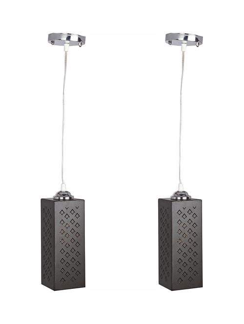 engraved wood designer pendant hanging ceiling lamp/ light, black, pack of 2 - 18802945 - Very Small Image - 1