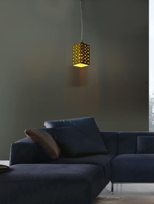 engraved wood designer pendant hanging ceiling lamp/ light, yellow - 18802951 - Very Small Image - 1