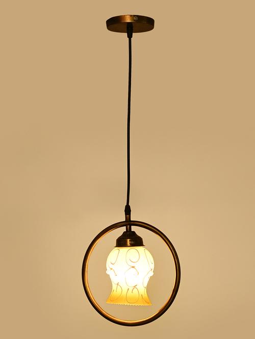 stylish round pendant ceiling lamp light for home indoor ,white, yellow, pack of 2 lamps - 18803031 - Very Small Image - 1