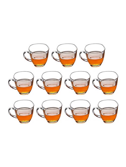 designer & stylish transparent tea/coffee cup, glass, 180 ml, pack of- 11 - 18803161 - Very Small Image - 1
