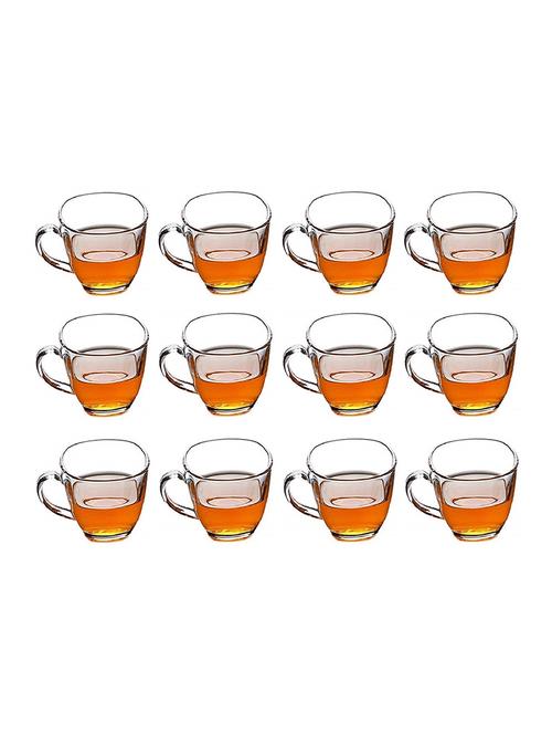designer & stylish transparent tea/coffee cup, glass, 180 ml, pack of- 12 - 18803162 - Very Small Image - 1
