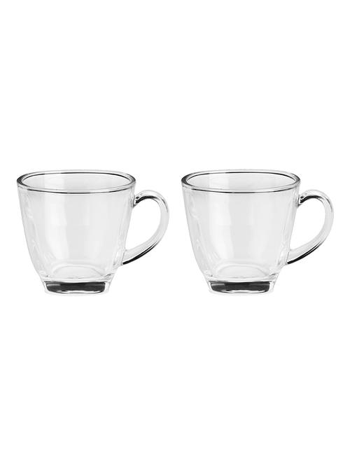designer & stylish transparent tea/coffee cup, glass, 180 ml, pack of- 2 - 18803164 - Very Small Image - 1