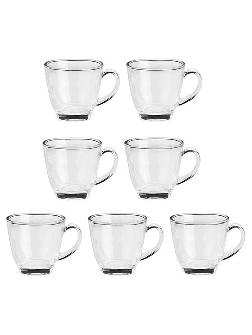 designer & stylish transparent tea/coffee cup, glass, 180 ml, pack of- 7 - 18803169 - Very Small Image - 1