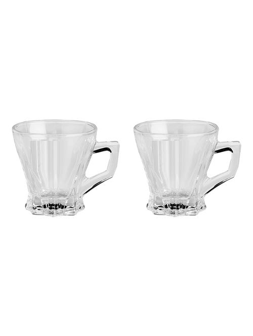 designer & stylish transparent tea/coffee cup, glass, 180 ml, pack of- 2 - 18803176 - Very Small Image - 1