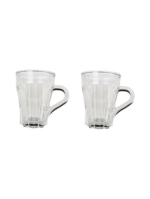 designer & stylish transparent tea/coffee cup, glass, 180 ml, pack of- 2 - 18803200 - Very Small Image - 1
