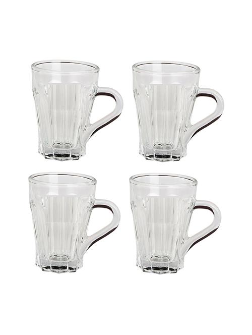 designer & stylish transparent tea/coffee cup, glass, 180 ml, pack of- 4 - 18803202 - Very Small Image - 1