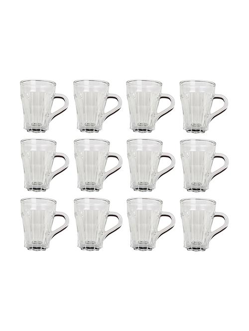 designer & stylish transparent tea/coffee cup, glass, 180 ml, pack of- 12 - 18803210 - Very Small Image - 1