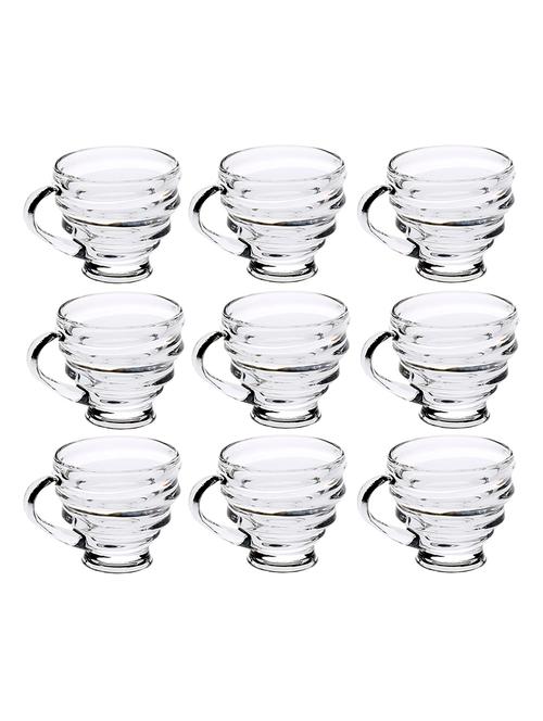 designer & stylish transparent tea/coffee cup, glass, 180 ml, pack of- 9 - 18803219 - Very Small Image - 1