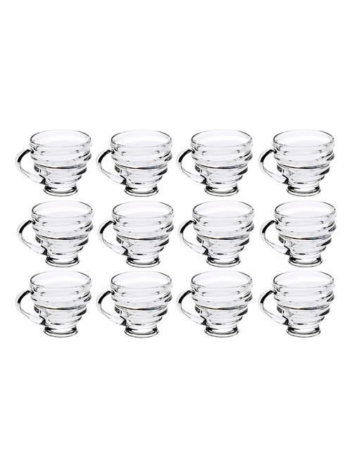 designer & stylish transparent tea/coffee cup, glass, 180 ml, pack of- 12 - 18803222 - Very Small Image - 1