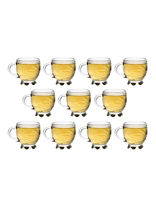 designer & stylish transparent tea/coffee cup, glass, 180 ml, pack of- 11 - 18803233 - Very Small Image - 1