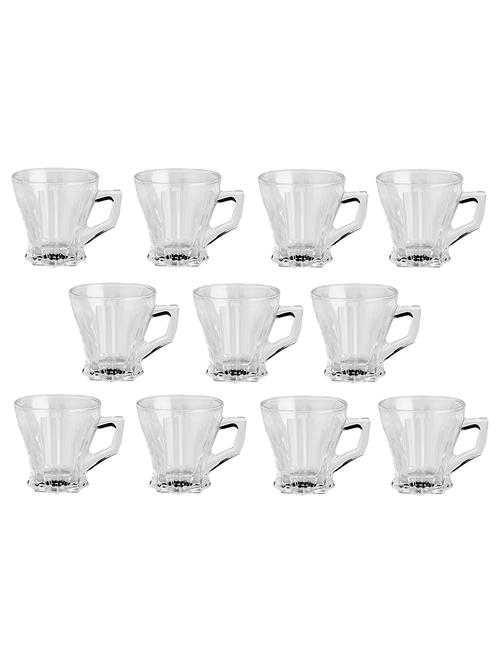 designer & stylish transparent tea/coffee cup, glass, 180 ml, pack of- 11 - 18803245 - Very Small Image - 1