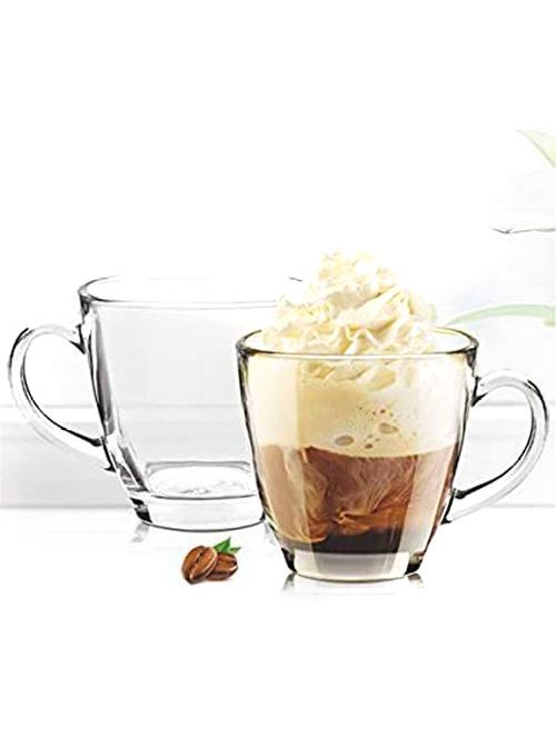 designer & stylish transparent tea/coffee cup, glass, 180 ml, pack of- 2 - 18803248 - Very Small Image - 1