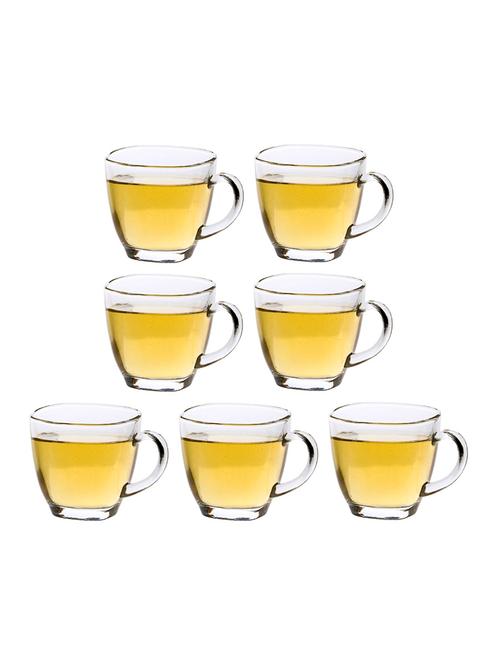 designer & stylish transparent tea/coffee cup, glass, 180 ml, pack of- 7 - 18803253 - Very Small Image - 1