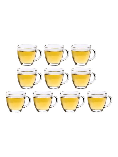 designer & stylish transparent tea/coffee cup, glass, 180 ml, pack of-10 - 18803256 - Very Small Image - 1