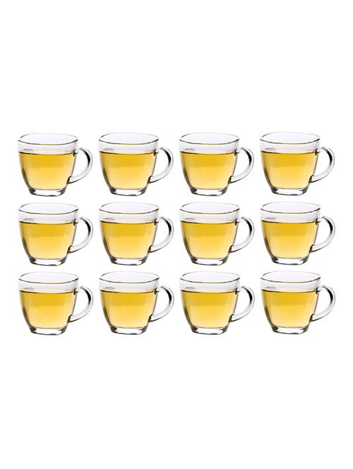 designer & stylish transparent tea/coffee cup, glass, 180 ml, pack of- 12 - 18803258 - Very Small Image - 1