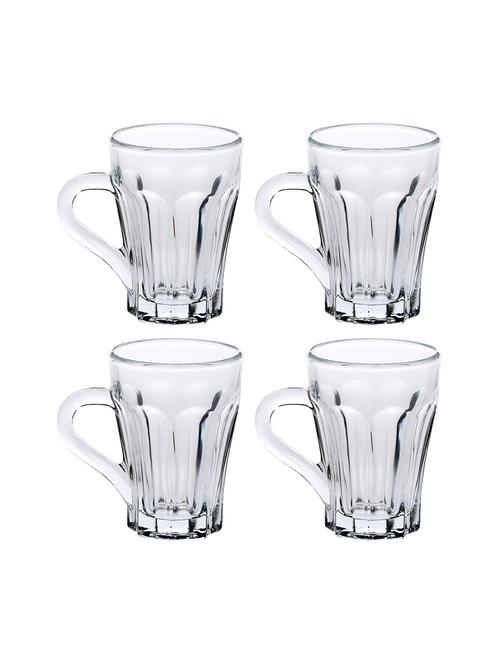 designer & stylish transparent tea/coffee cup, glass, 180 ml, pack of- 4 - 18803262 - Very Small Image - 1