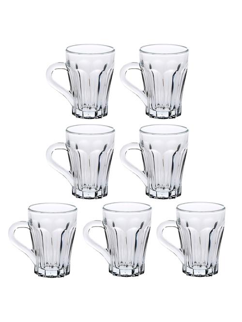 designer & stylish transparent tea/coffee cup, glass, 180 ml, pack of- 7 - 18803265 - Very Small Image - 1
