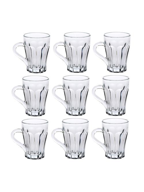 designer & stylish transparent tea/coffee cup, glass, 180 ml, pack of- 9 - 18803267 - Very Small Image - 1