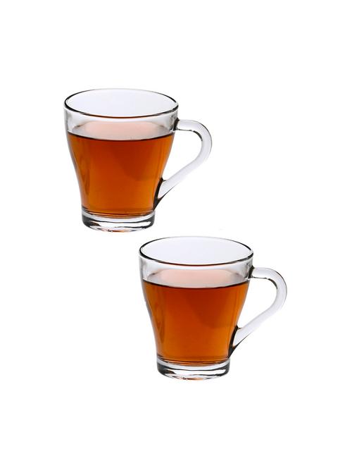 designer & stylish transparent tea/coffee cup, glass, 180 ml, pack of- 2 - 18803272 - Very Small Image - 1