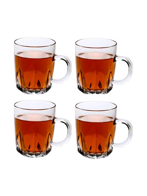 designer & stylish transparent tea/coffee cup, glass, 180 ml, pack of- 4 - 18803286 - Very Small Image - 1