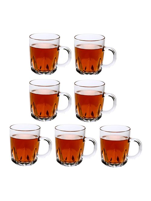 designer & stylish transparent tea/coffee cup, glass, 180 ml, pack of- 7 - 18803289 - Very Small Image - 1