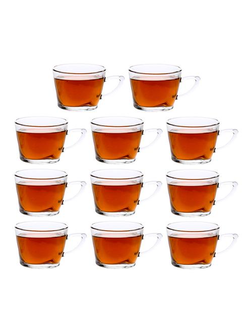 designer & stylish transparent tea/coffee cup, glass, 180 ml, pack of- 11 - 18803305 - Very Small Image - 1