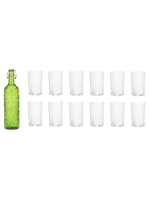 water milk serving and storing bottle and glass set - 18805666 - Very Small Image - 1