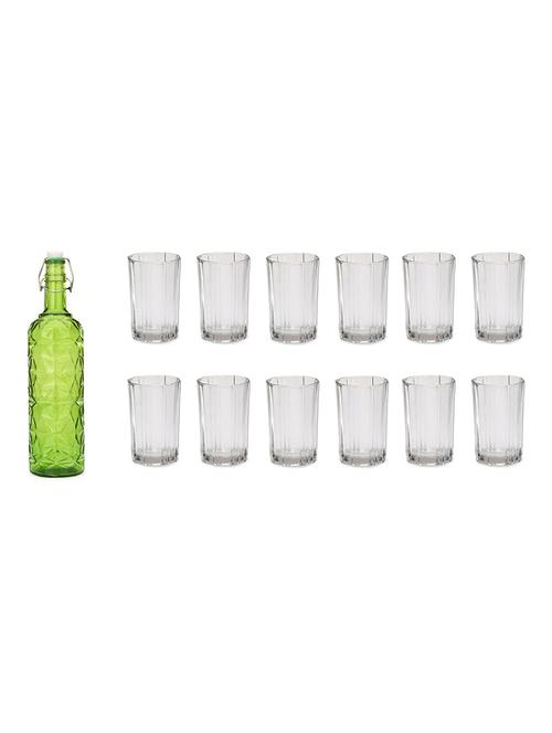 water milk serving and storing bottle and glass set - 18805726 - Very Small Image - 1