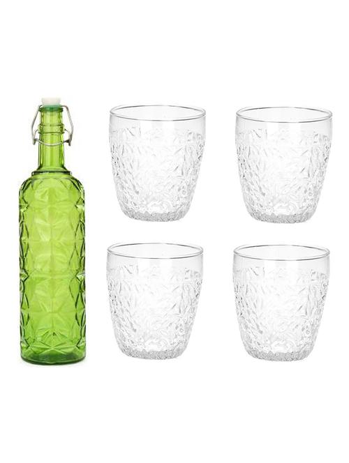 water milk serving and storing bottle and glass set - 18805746 - Very Small Image - 1