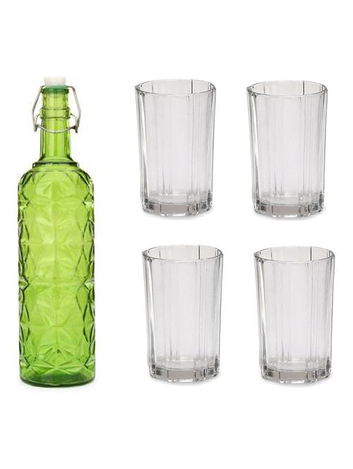 water milk serving and storing bottle and glass set - 18805794 - Very Small Image - 1