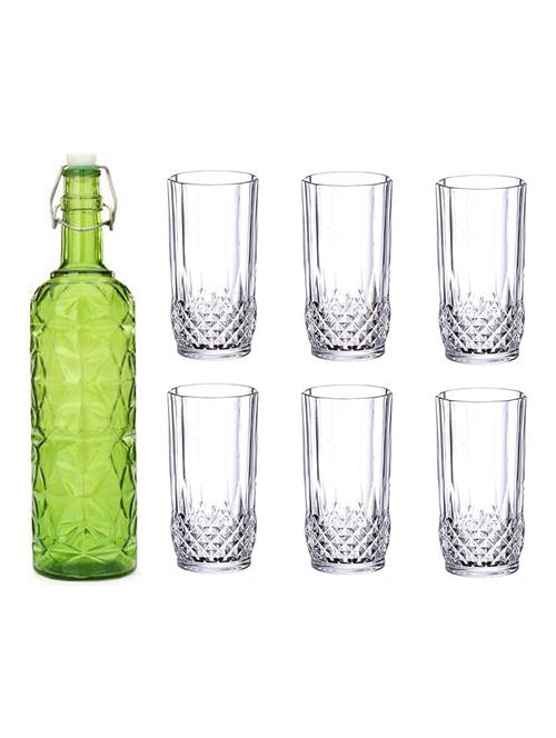 water milk serving and storing bottle and glass set - 18805818 - Very Small Image - 1
