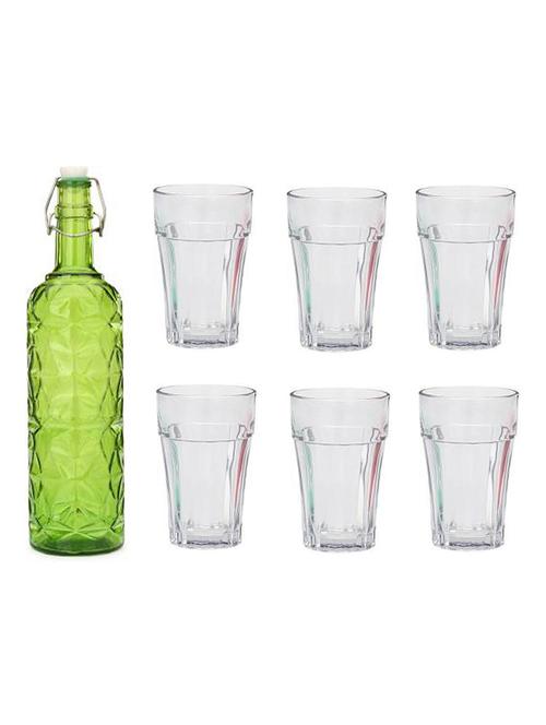water milk serving and storing bottle and glass set - 18805820 - Very Small Image - 1