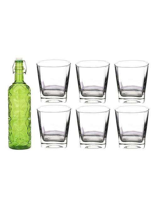 water milk serving and storing bottle and glass set - 18805851 - Very Small Image - 1