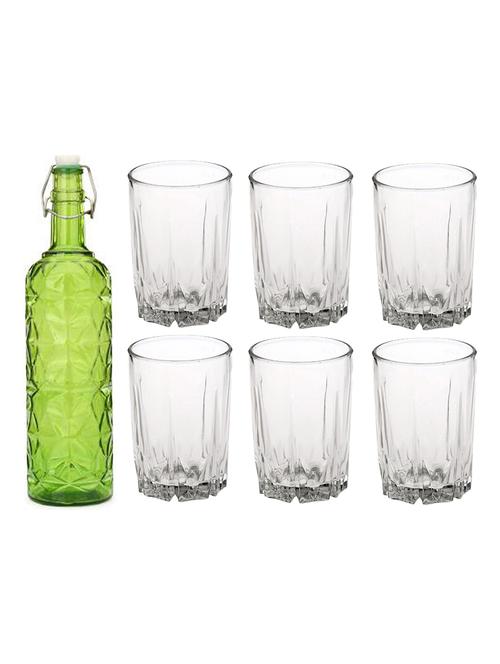 water milk serving and storing bottle and glass set - 18805856 - Very Small Image - 1
