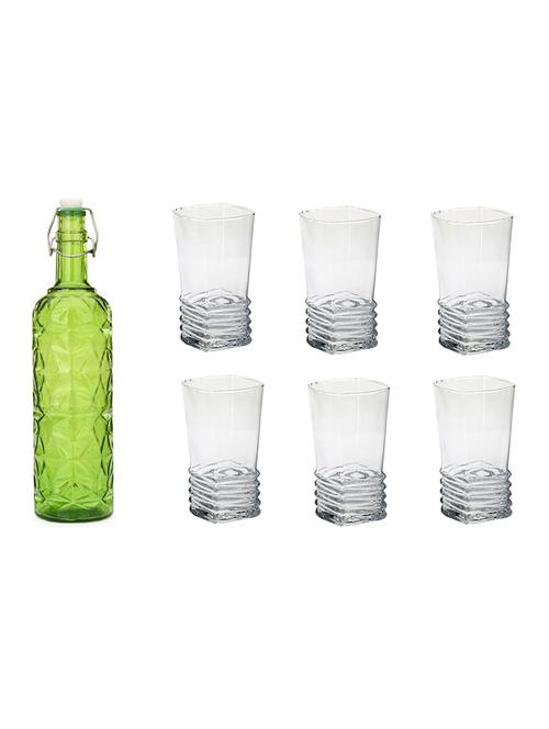 water milk serving and storing bottle and glass set - 18805858 - Very Small Image - 1