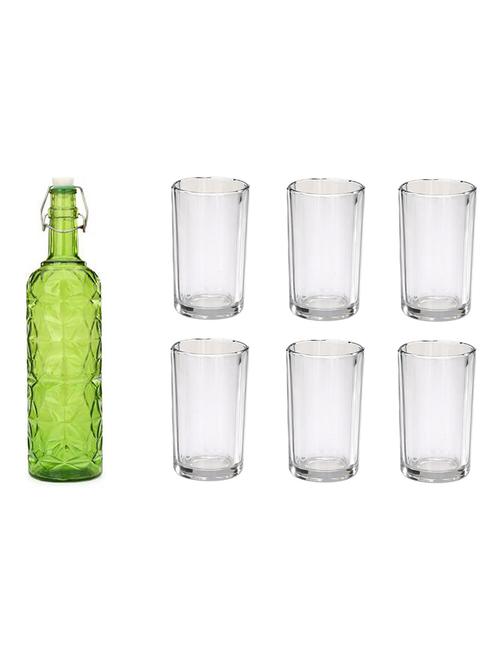 water milk serving and storing bottle and glass set - 18805861 - Very Small Image - 1