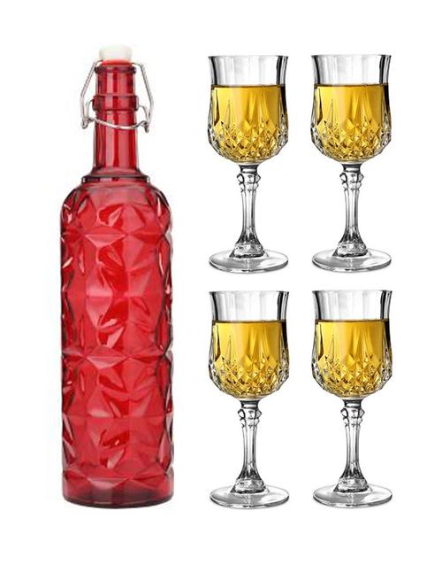 water milk serving and storing bottle and glass set - a1 - 18806391 - Very Small Image - 1