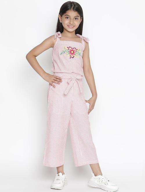 pink cotton full length jumpsuit - 18807003 - Very Small Image - 1