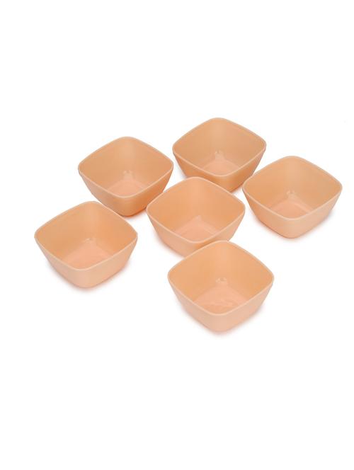 designer and attractive table ware bowl, plastic, beige, pack of 6 - 18807010 - Very Small Image - 1