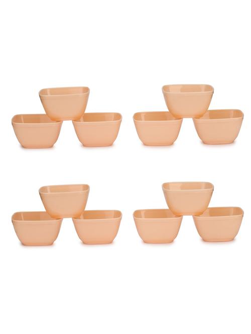 designer and attractive table ware bowl, plastic, beige, pack of 12 - 18807011 - Very Small Image - 1