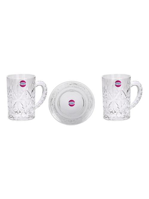 combo of 2 beer glass and 1 snack plate, transparent, glass, pack of 3 -a1 - 18807056 - Very Small Image - 1