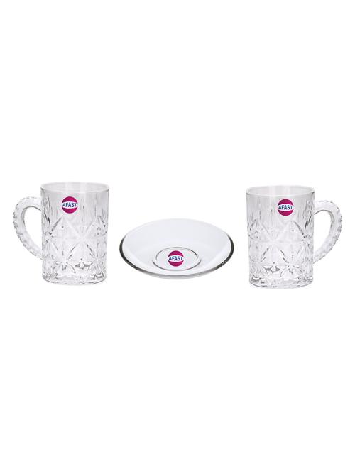 combo of 2 beer glass and 1 snack plate, transparent, glass, pack of 3 -a18 - 18807073 - Very Small Image - 1